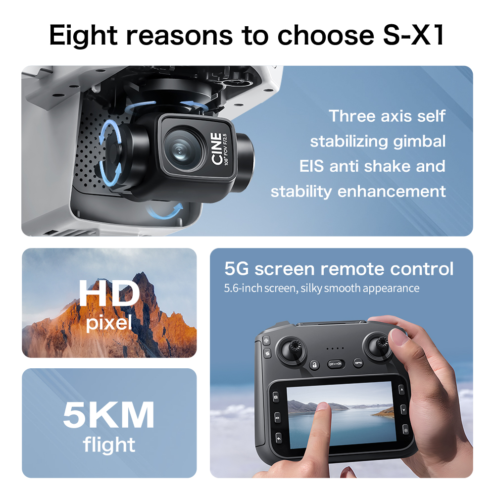 S-X1 MAX GPS Drone with 3-Axis - đánh giá và giá Drone Kit Professional